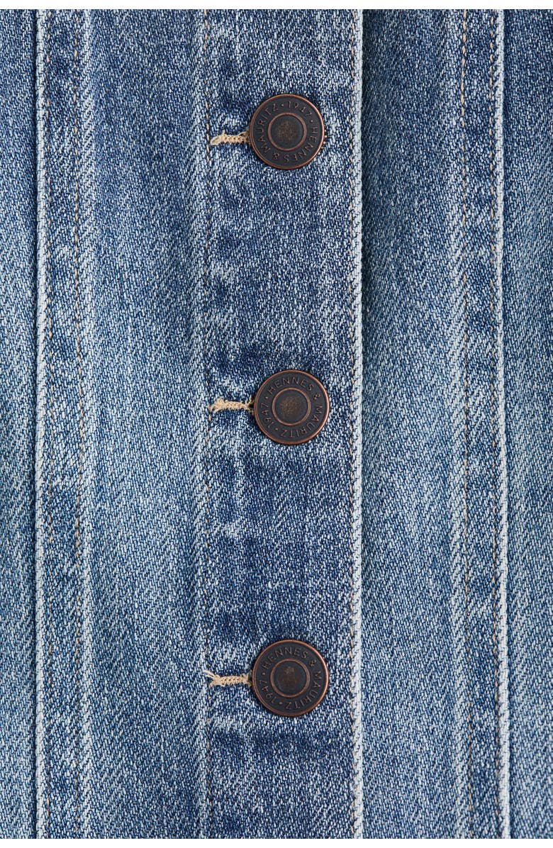 H&M Button-front Denim Top, Alternate, color, Denim Blue