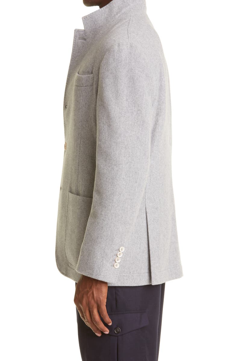 Brunello Cucinelli Patch Pocket Cashmere Jacket, Alternate, color, C2148-Pearl Grey