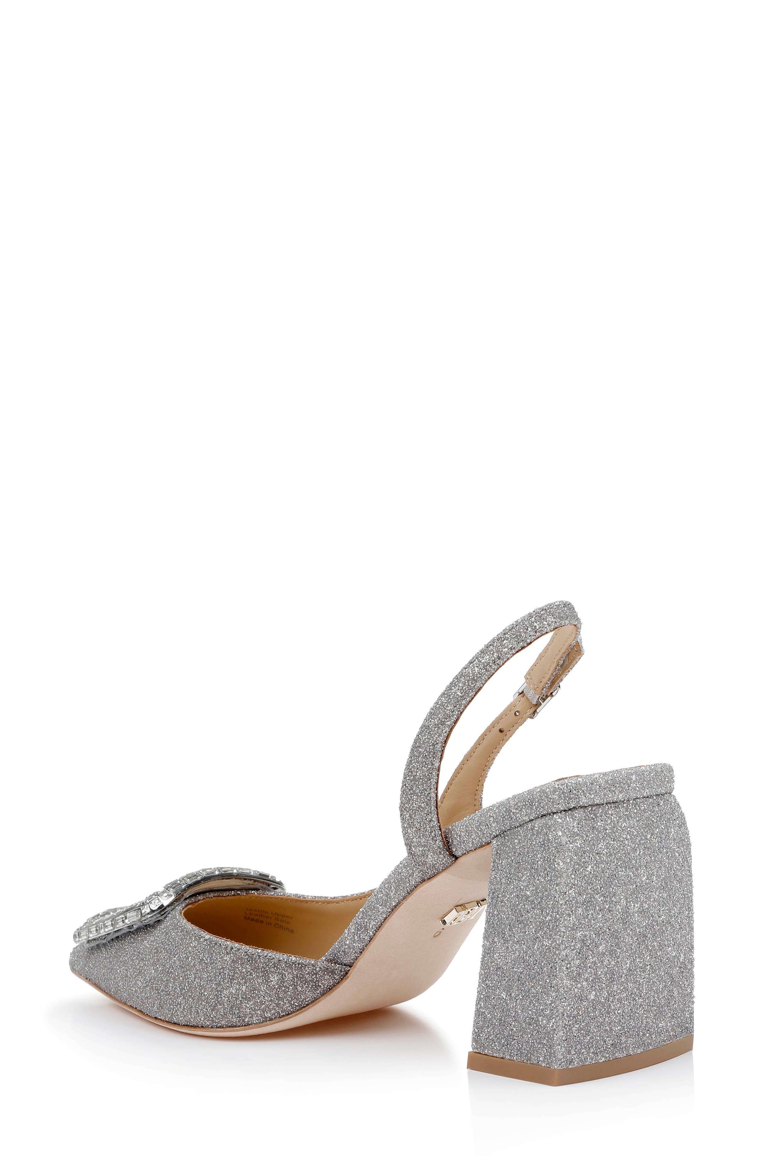 Badgley Mischka Collection Adaline Slingback Pointed Toe Pump, Alternate, color, Silver Antique