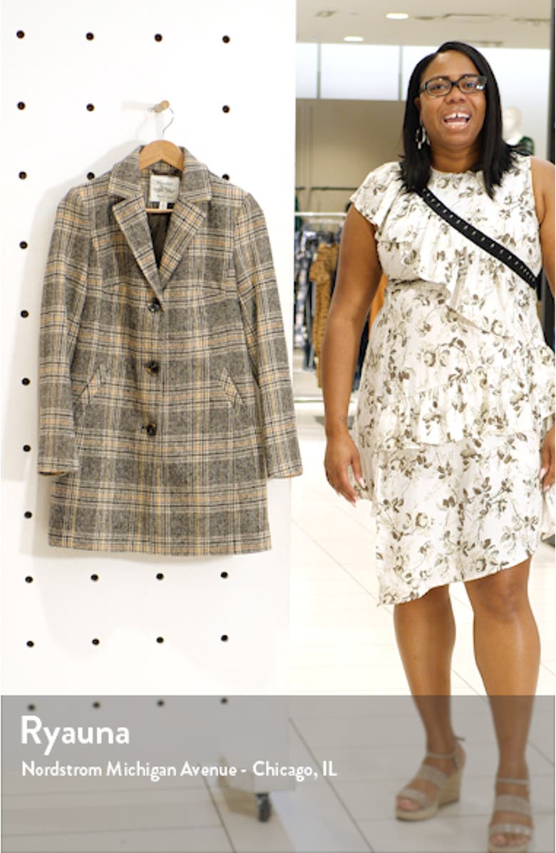 Plaid Button Front Coat, sales video thumbnail