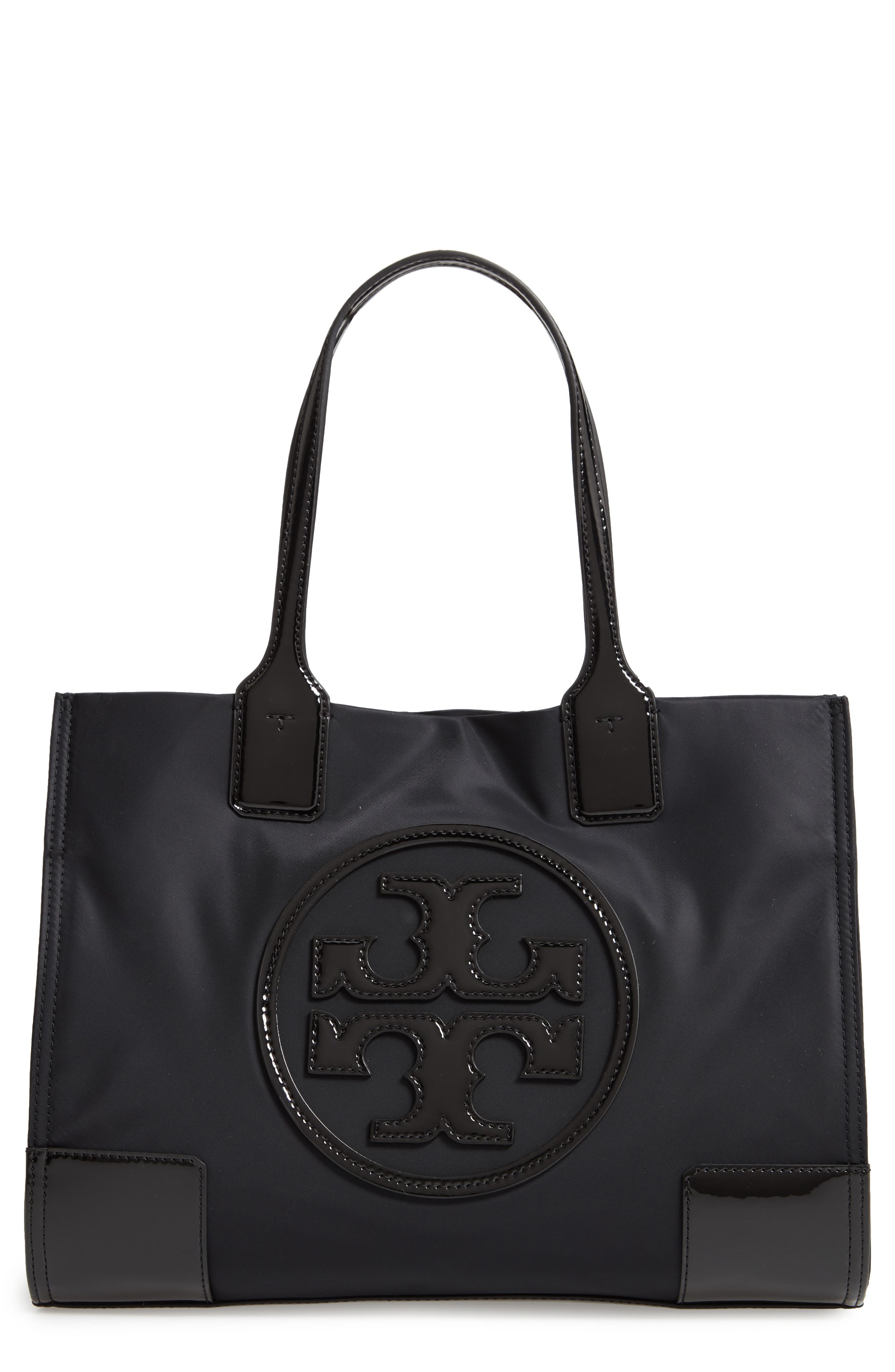 Tory Burch Mini Ella Patent Nylon Tote, Main, color, 