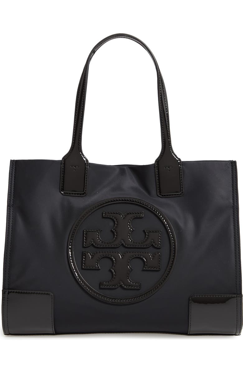 Tory Burch Mini Ella Patent Nylon Tote, Main, color,