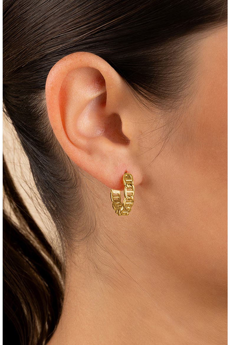 Haylee Mariner Link Hoop Earrings, Alternate, color, GOLD