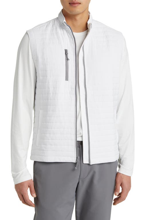 johnnie-O Crosswind Quilted Performance Vest in White 