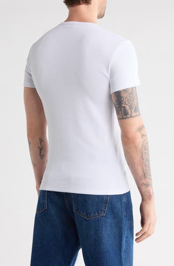 Off Stamp Rib Stretch Cotton T-Shirt