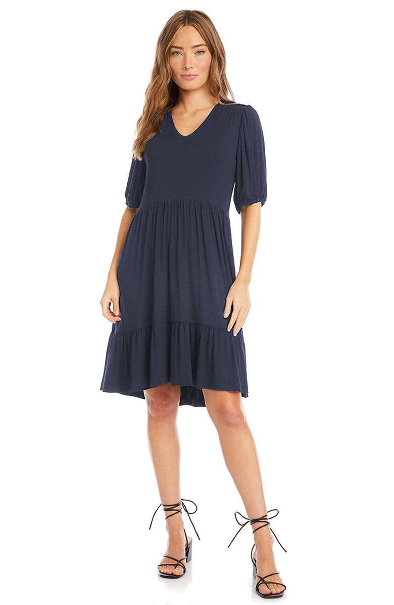 Karen Kane Puff Sleeve Tiered Dress, Alternate, color, 