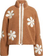 Thread & Supply Flower Patch Faux Shearling Jacket
