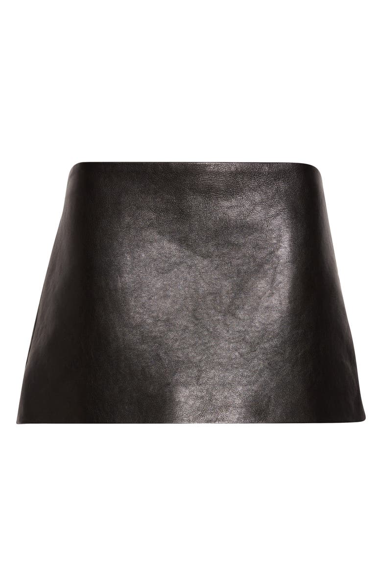 Khaite Jett Leather Miniskirt, Main, color, Black