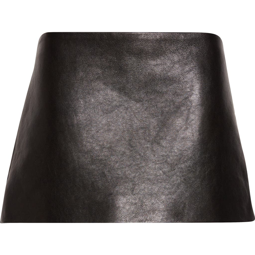 Khaite Jett Leather Miniskirt In Black