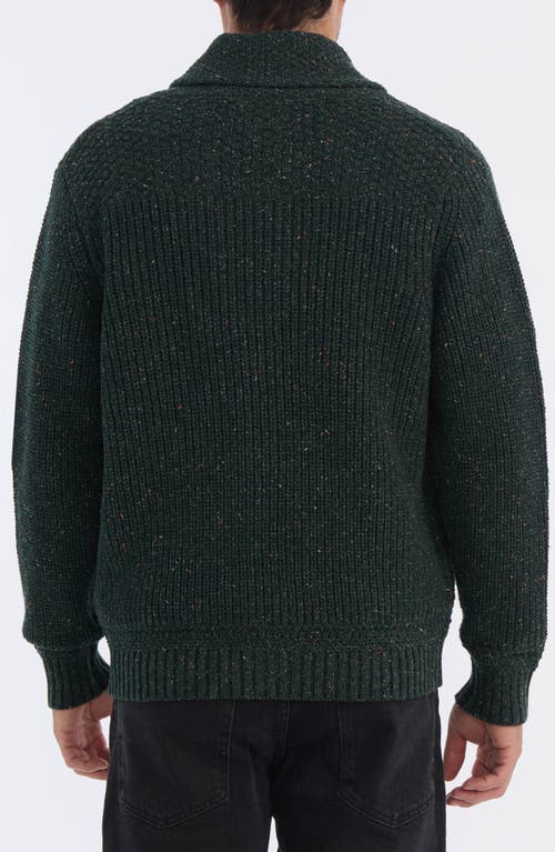 Hunter Shawl Collar Button Front Cardigan In Green