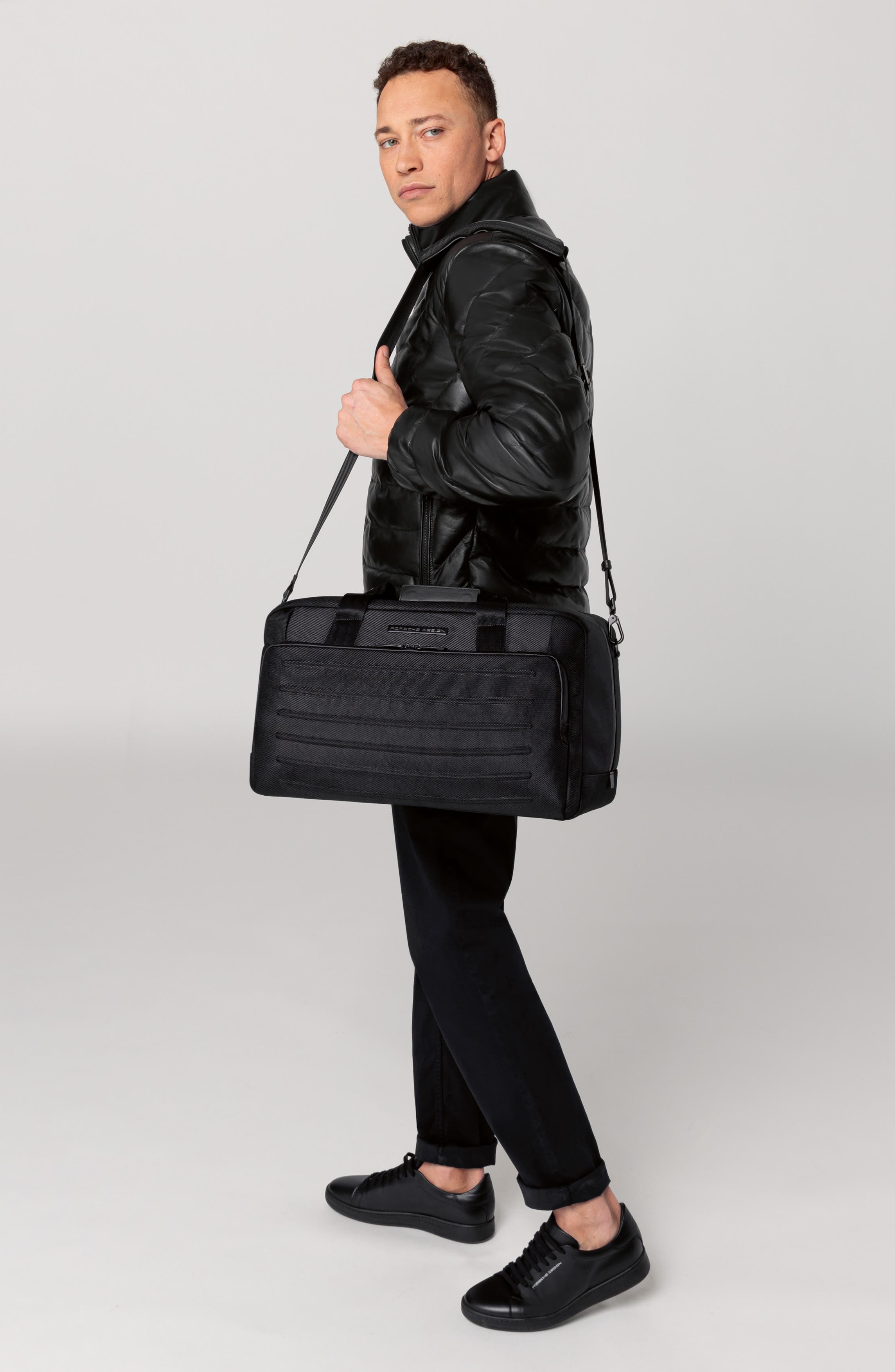 Porsche Design Roadster Pro Water Repellent Weekend Bag, Alternate, color, Black