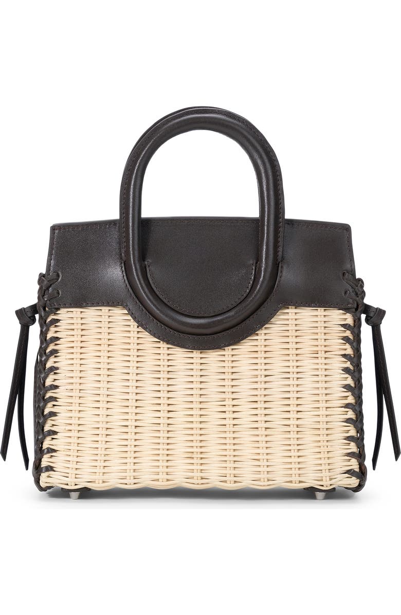 STAUD Mini Maude Wicker Top Handle Bag, Alternate, color, Natural/ Espresso