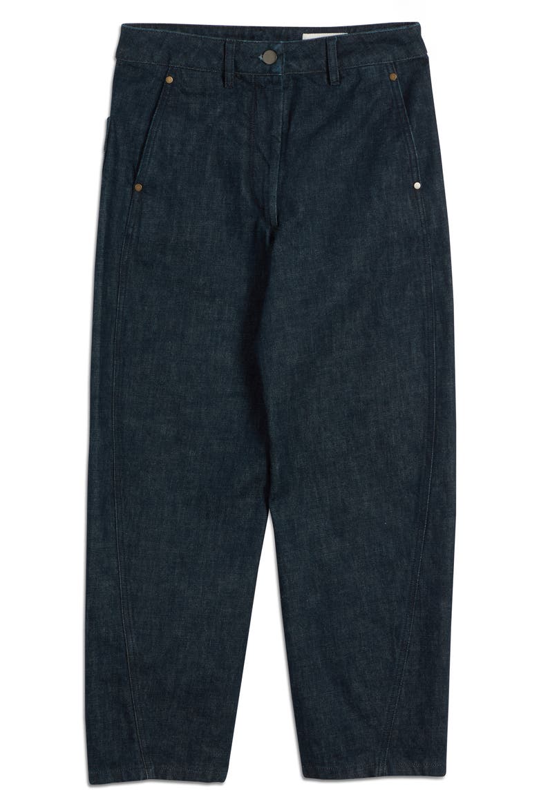 High Waist Twist Crop Jeans, Alternate, color, DENIM INDIGO 760