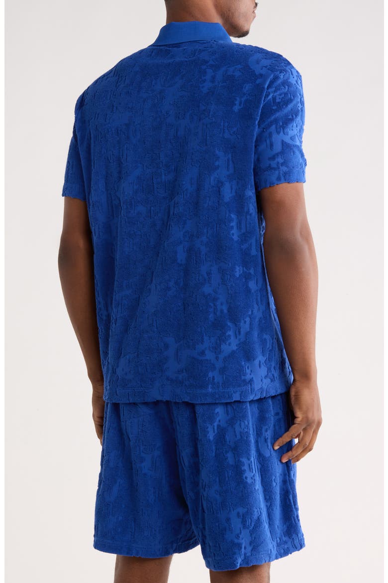 Logo Cotton Blend Terry Polo, Alternate, color, BLUE