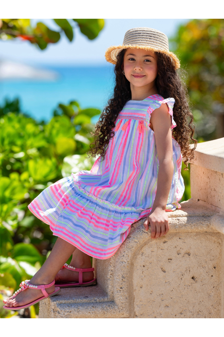 Candy Breeze Tassel Ruffle Dress, Alternate, color, Pink