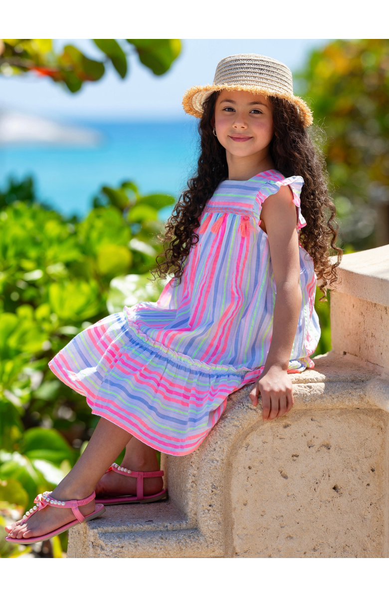 Mia Belle Girls Candy Breeze Tassel Ruffle Dress, Alternate, color, Pink