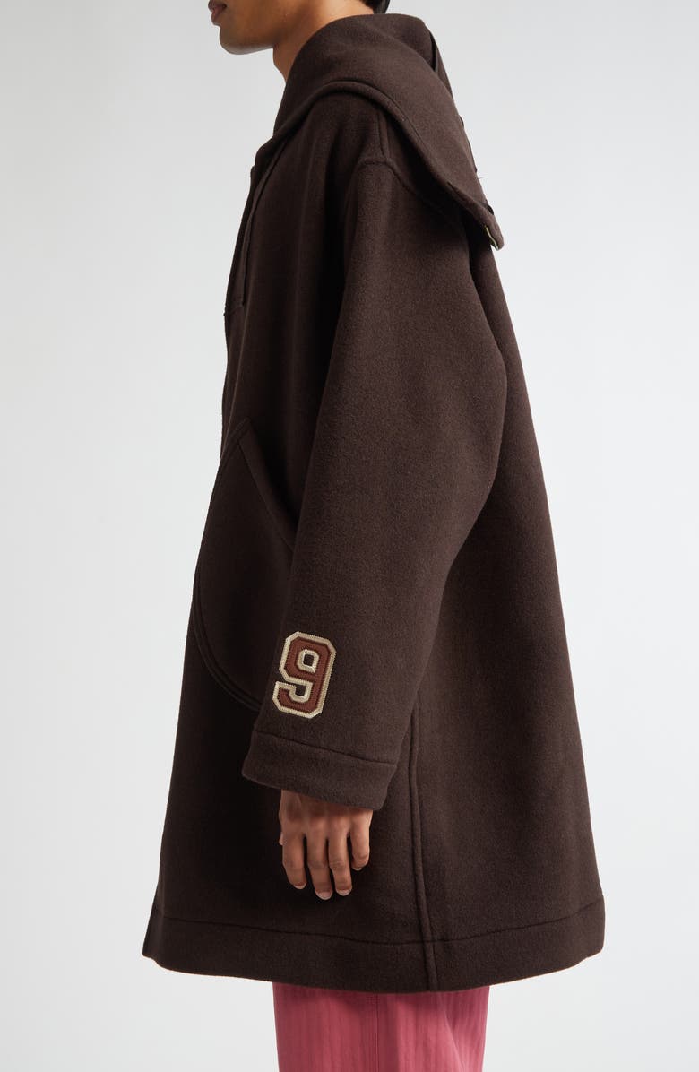 Bode Sideline Wool Coat, Alternate, color, Brown