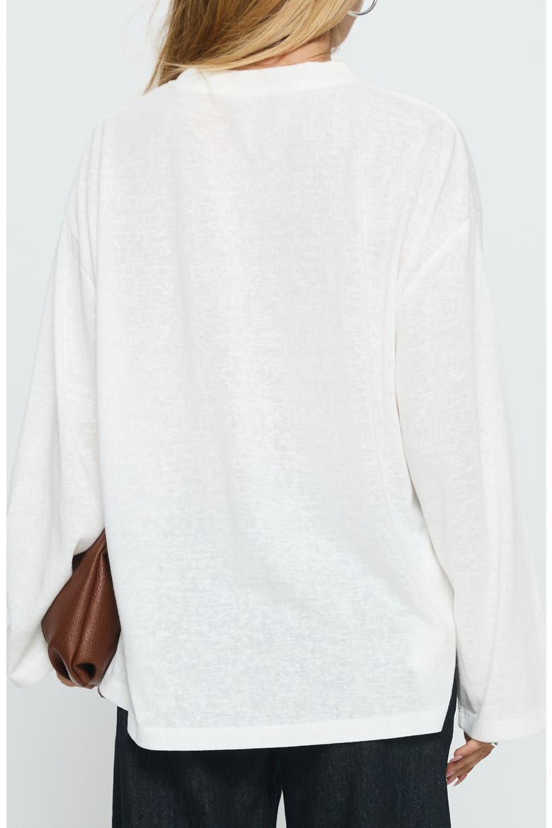Zaydee Long Sleeve Recycled Cotton Blend Shirt, Alternate, color, WHITE