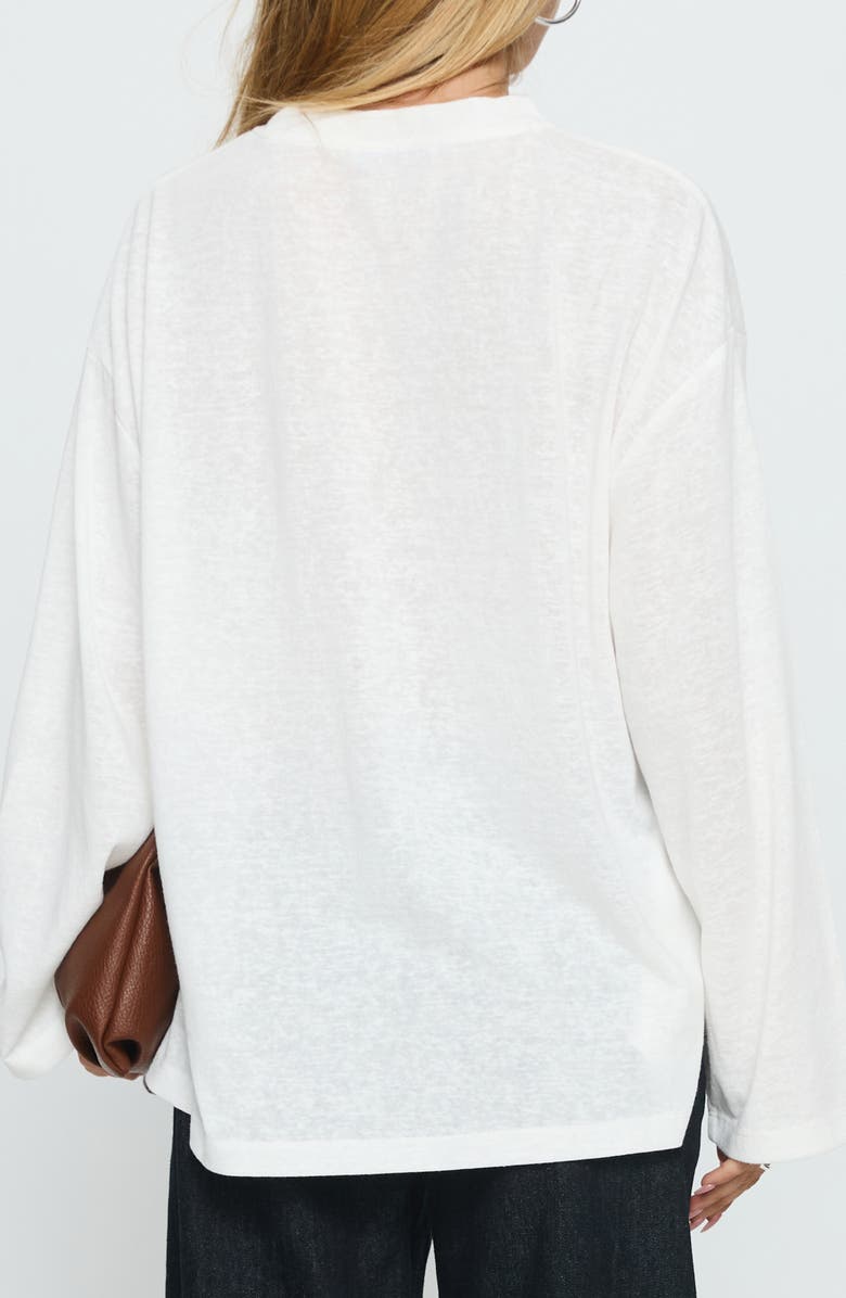 Princess Polly Zaydee Long Sleeve Recycled Cotton Blend Shirt, Alternate, color, White