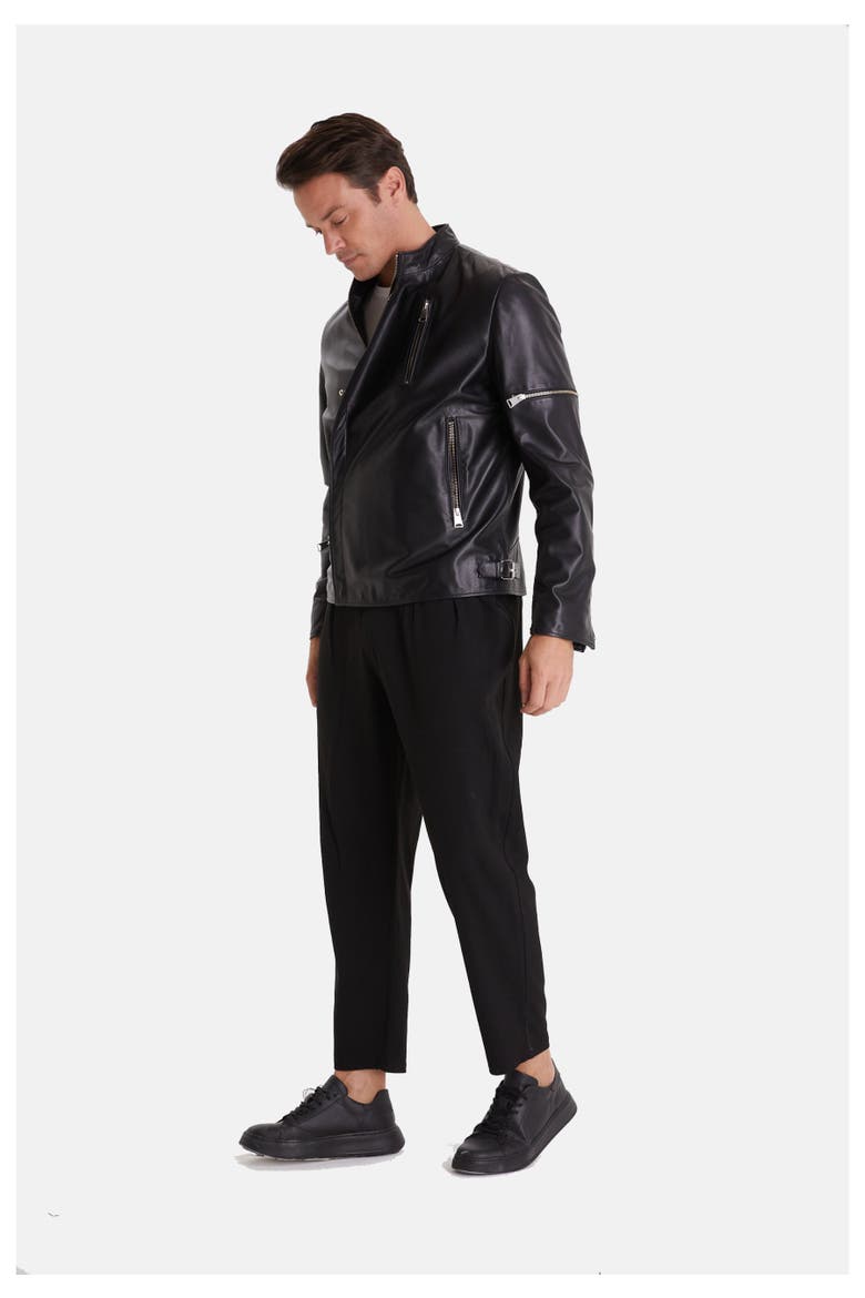 Tobias Leather Jacket, Alternate, color, Black