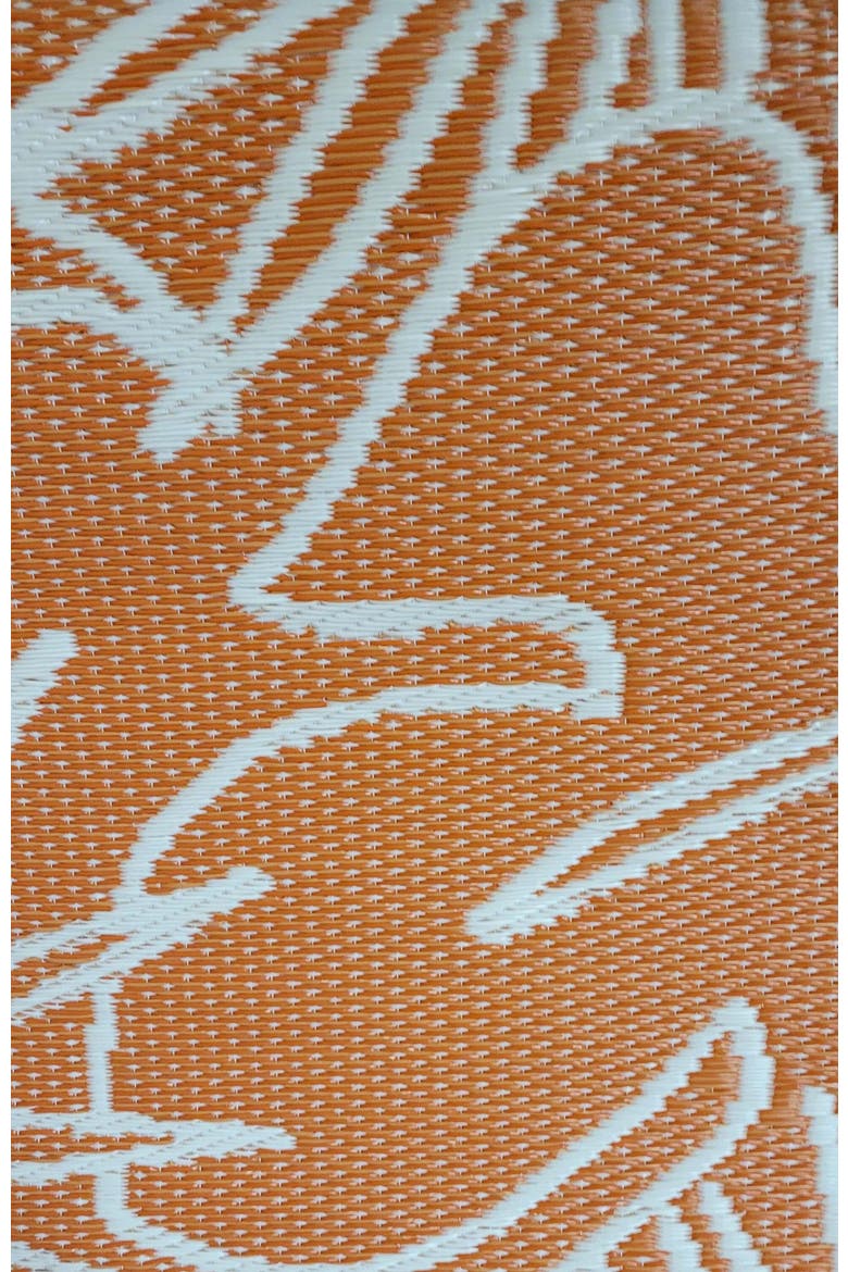 Palm Leaf Salmon & White, Alternate, color, salmon orange and white