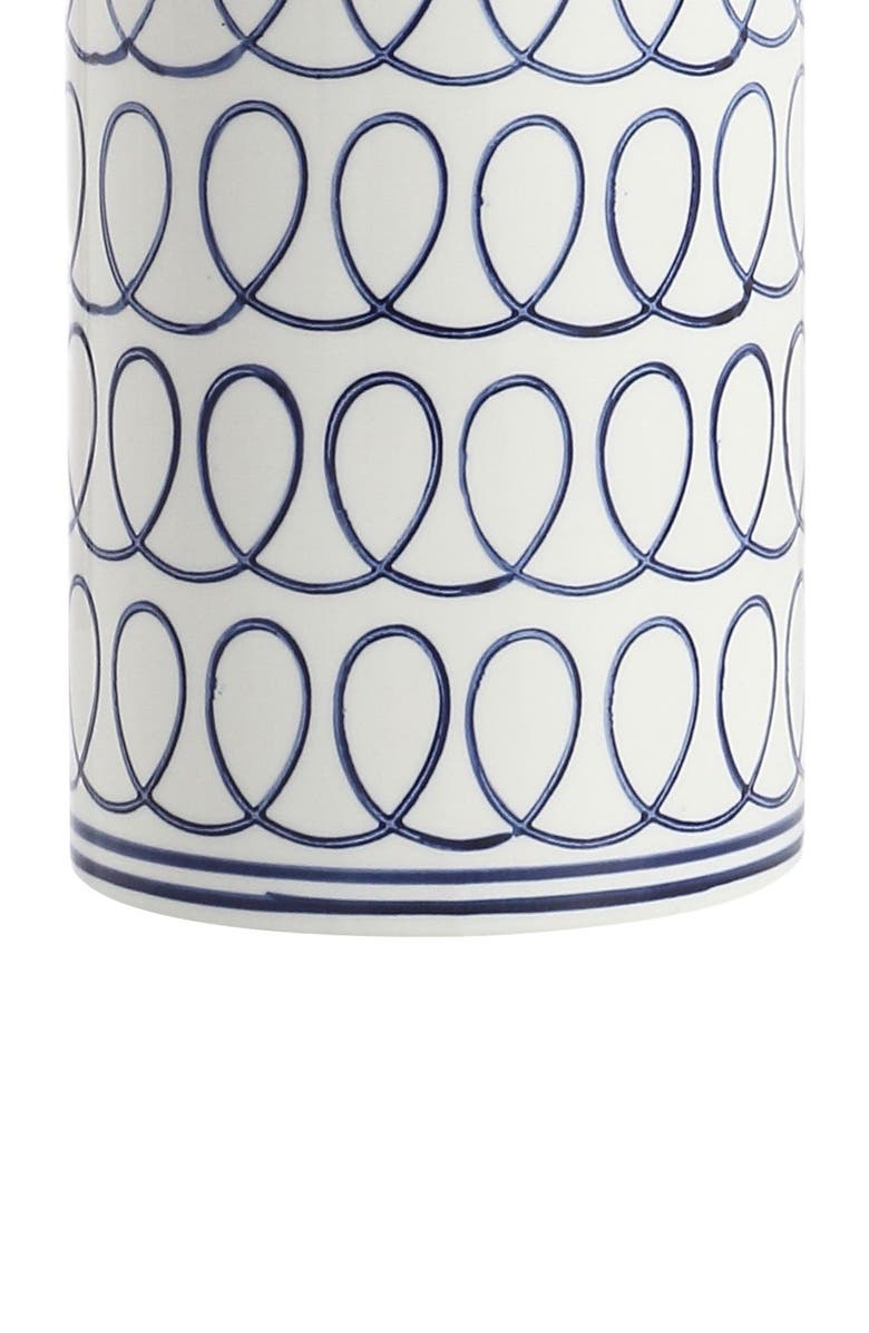 JONATHAN Y Loop 28.75" Ceramic Modern Column LED Table Lamp, Blue/White, Alternate, color, White/Blue