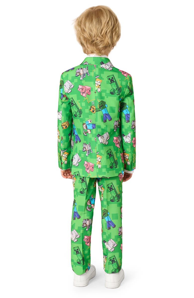 OppoSuits Kids' Minecraft Two-Piece Suit & Tie Set, Alternate, color, Green