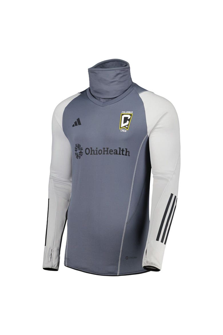 Men's adidas Gray Columbus Crew Warm Raglan COLD.RDY Top, Alternate, color, Gray