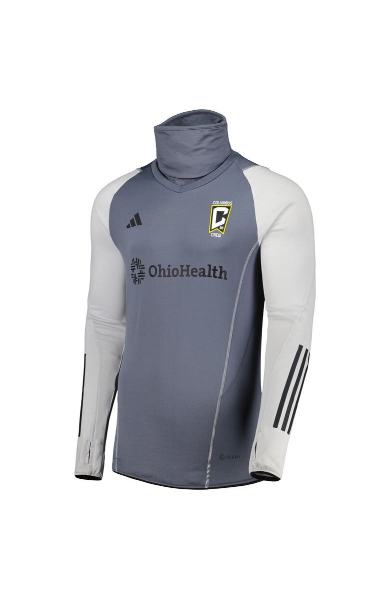 adidas Men's adidas Gray Columbus Crew Warm Raglan COLD.RDY Top, Alternate, color, Gray
