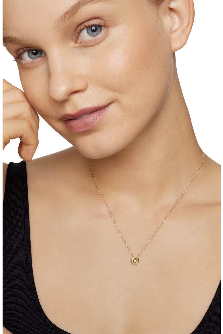 Petite Infinity Pendant Necklace in 18K Gold with Diamonds, Alternate, color, DIAMOND/ YELLOW GOLD