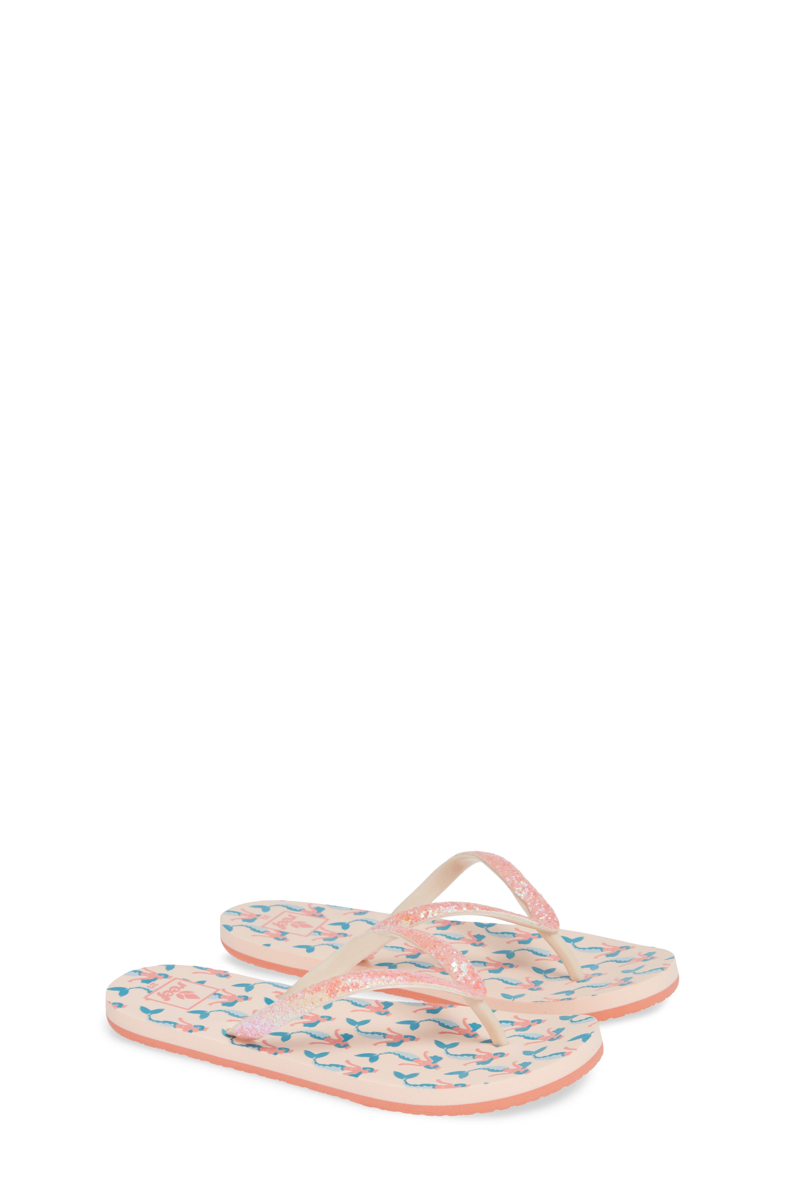 Little Stargazer Print Flip Flop, Main, color, PINK MERMAID