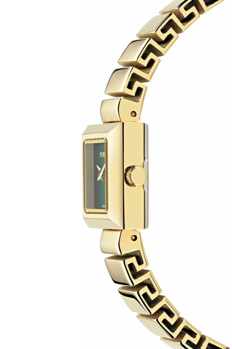 V-Square Petite Bracelet Watch, Alternate, color, GREEN/ GOLD
