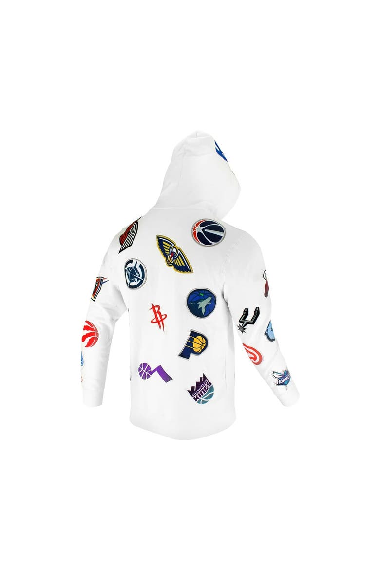 Unisex FISLL  White NBA All Over Logo Hoodie, Alternate, color, White