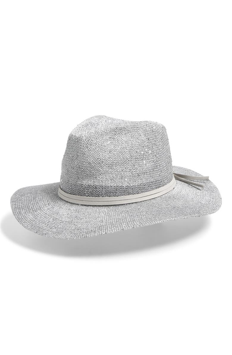 Treasure & Bond Sparkle Cowboy Hat, Main, color, Silver
