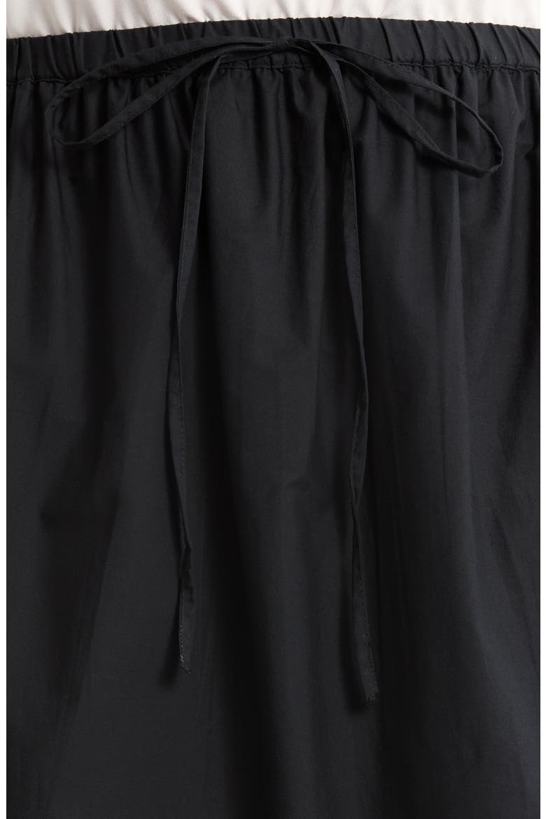 Drawstring Waist Cotton Maxi Skirt, Alternate, color, RICH BLACK