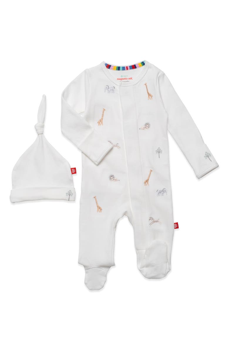 Magnetic Me Serene Safari Magnetic Footie & Hat Set, Main, color, Serene Safari