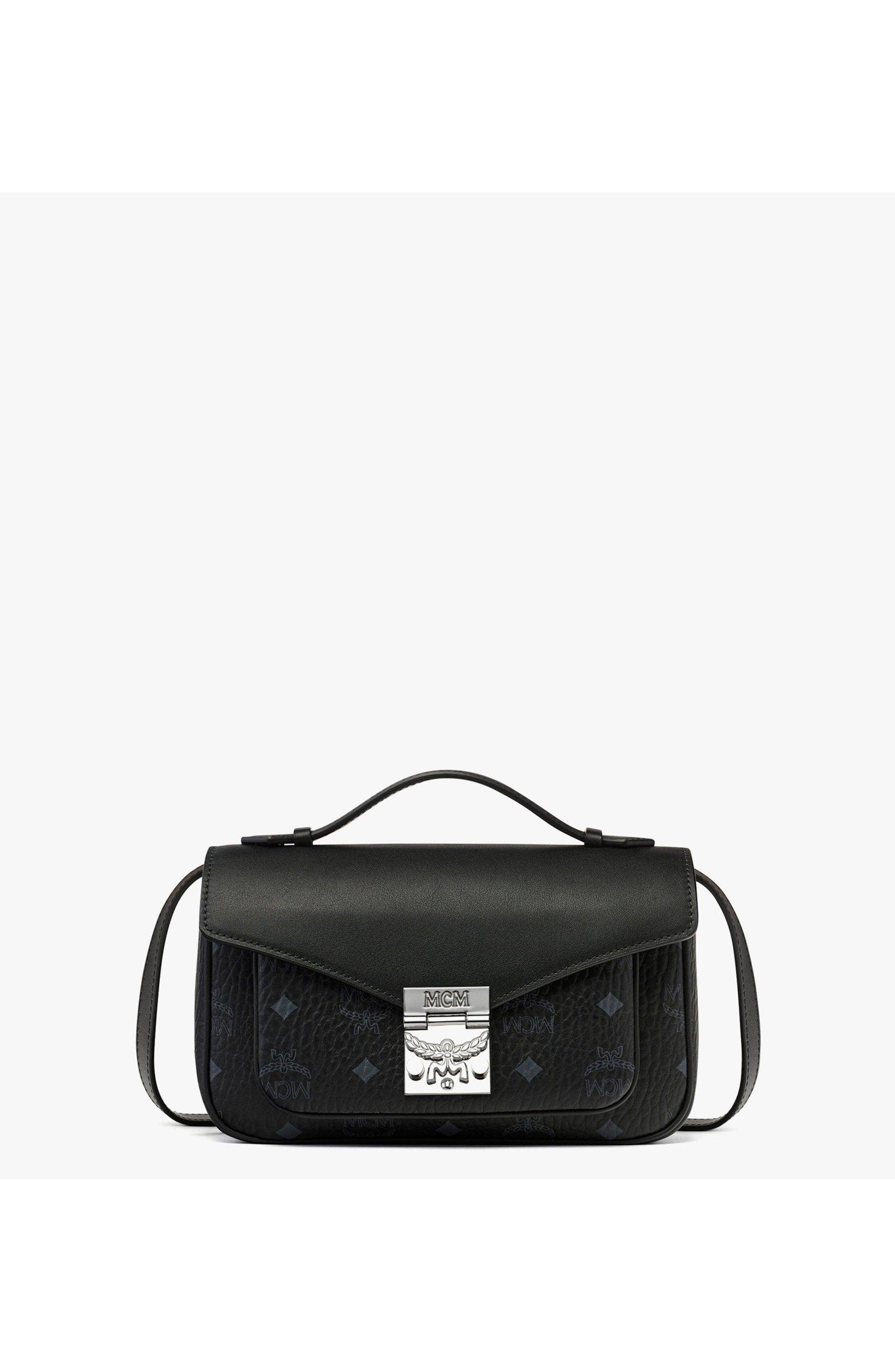 MCM Tracy Crossbody in Visetos, Main, color, Black