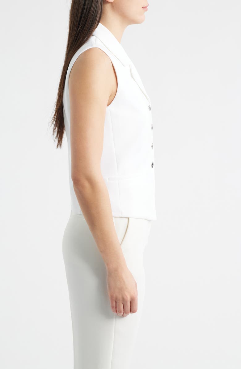 Anne Klein Four-Button Vest, Alternate, color, Crisp White
