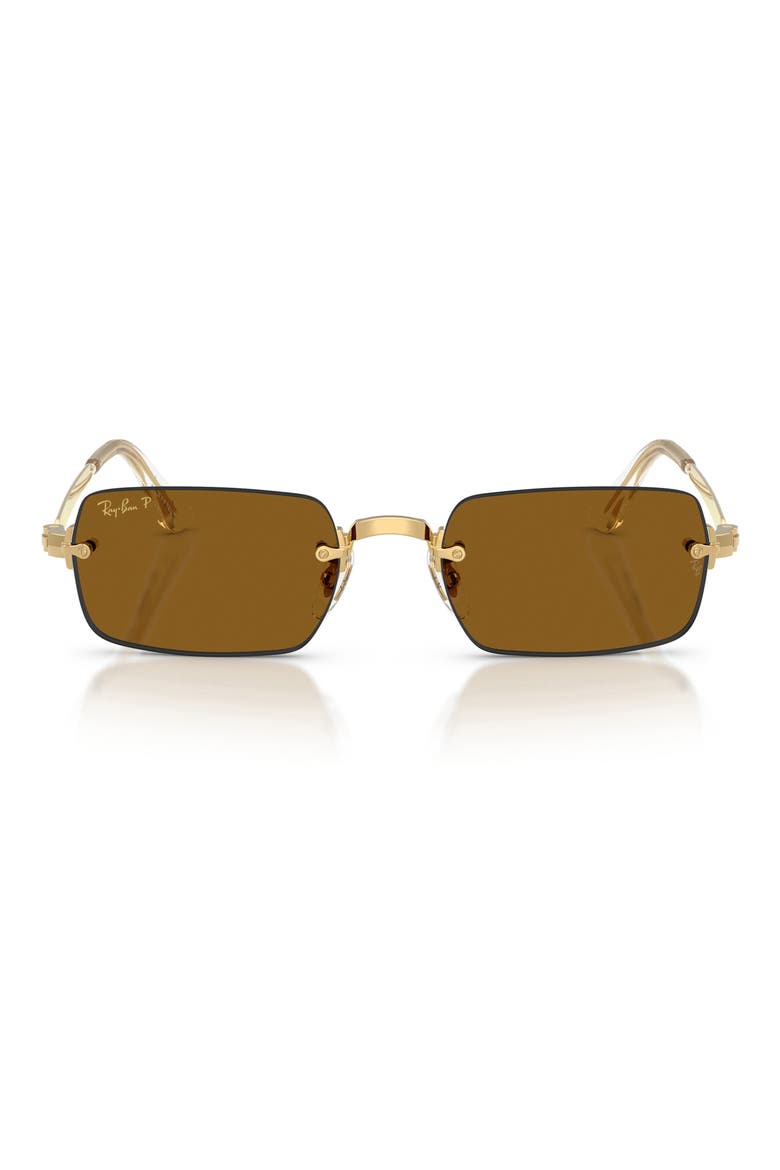x A$AP Rocky 54mm Polarized Rimless Sunglasses, Main, color, ARISTA / DARK BROWN POLAR