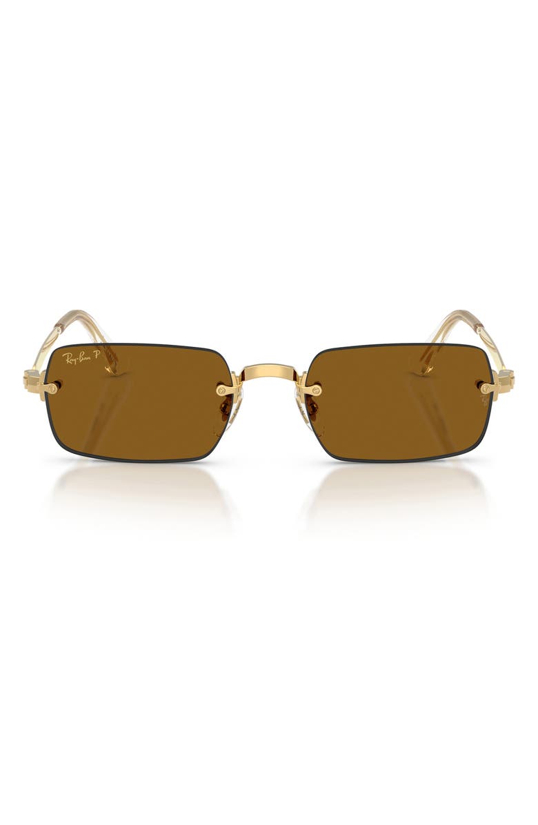 Ray-Ban x A$AP Rocky 54mm Polarized Rimless Sunglasses, Main, color, Arista / Dark Brown Polar