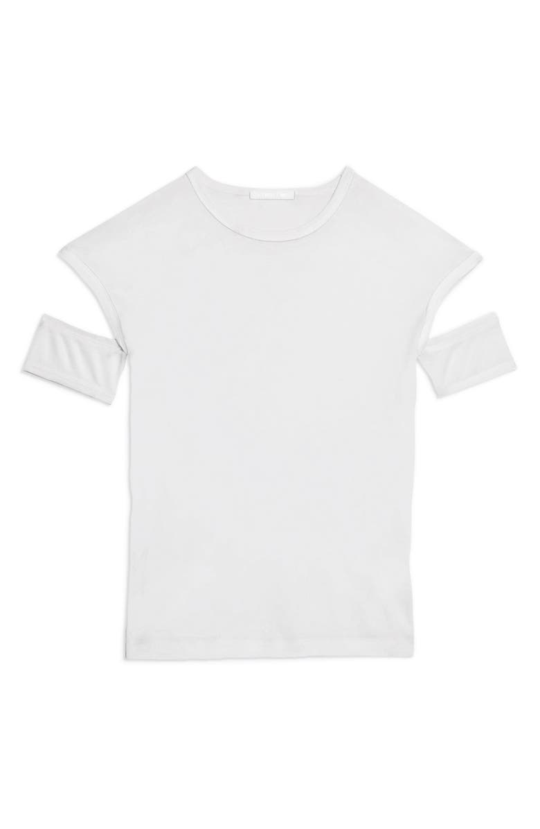 Helmut Lang Slash Shrunken T-Shirt, Alternate, color, Optic White - C7j
