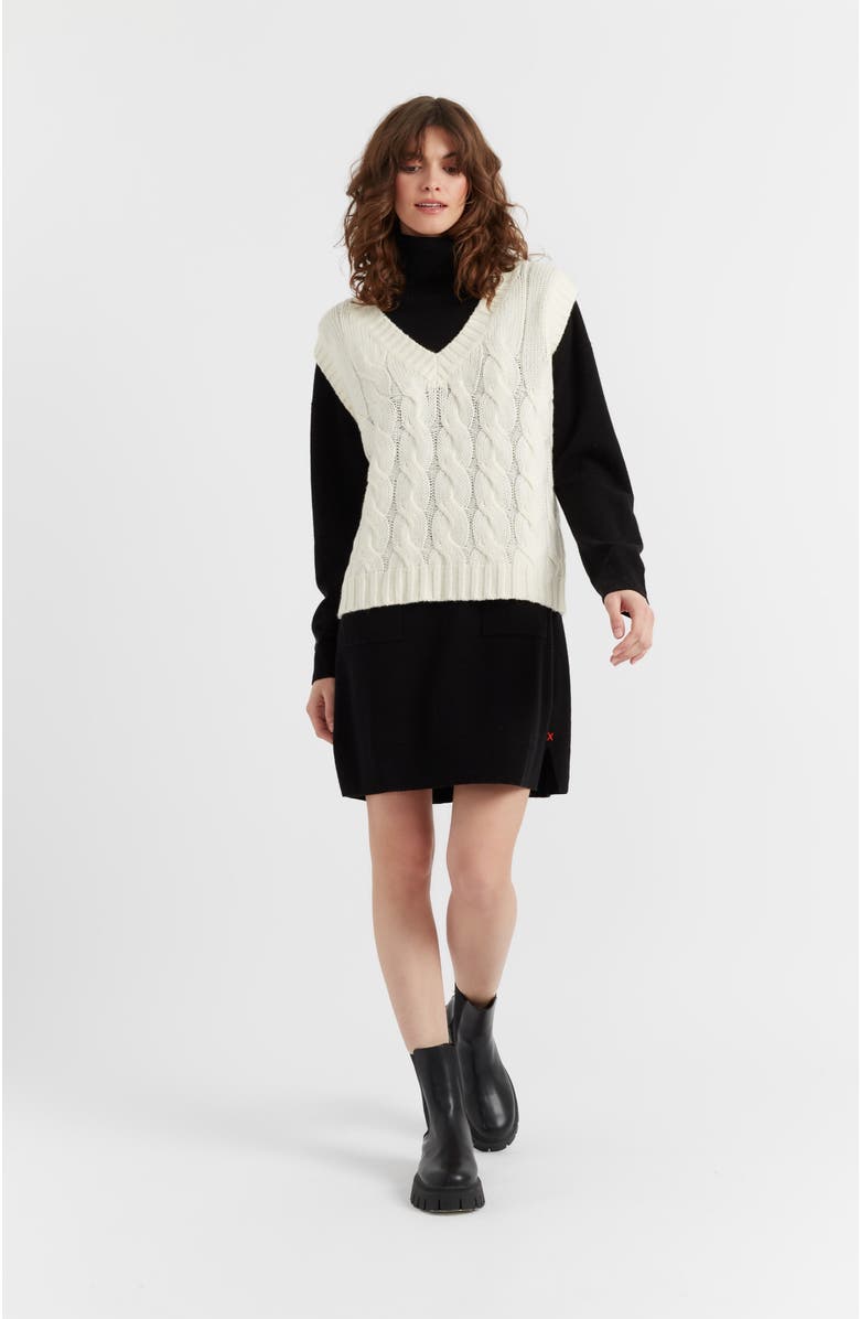 Chinti & Parker Cashmere Rollneck Dress, Alternate, color, Black