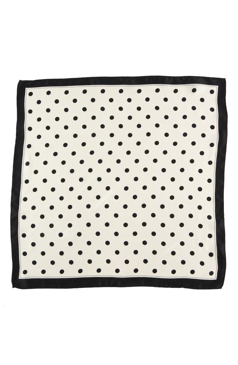 Viens Avec Moi Polka Dot Mini Silk Square Scarf, Alternate, color, 