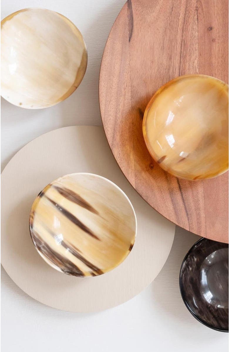 Maadili Collective Round Horn Bowl, Alternate, color, Black