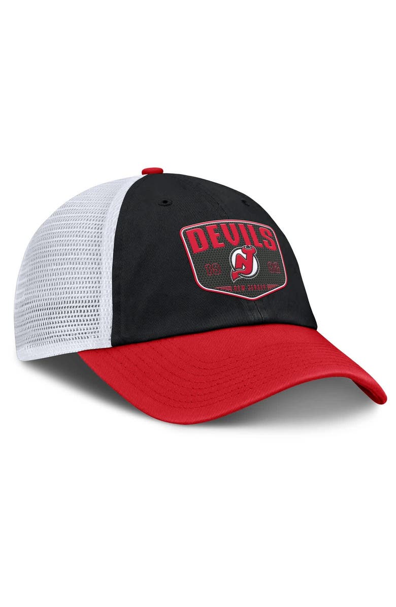 FANATICS Men's Fanatics Black New Jersey Devils Fundamental One-Time Trucker Adjustable Hat, Alternate, color, Black