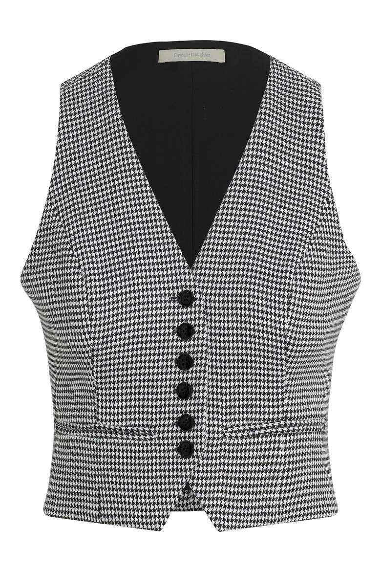 The Favorite Houndstooth Crop Vest, Alternate, color, MICRO BW HOUNDSTOO
