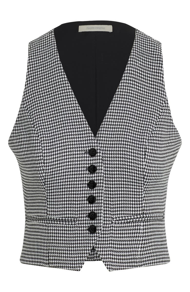 Favorite Daughter The Favorite Houndstooth Crop Vest, Alternate, color, Micro Bw Houndstoo