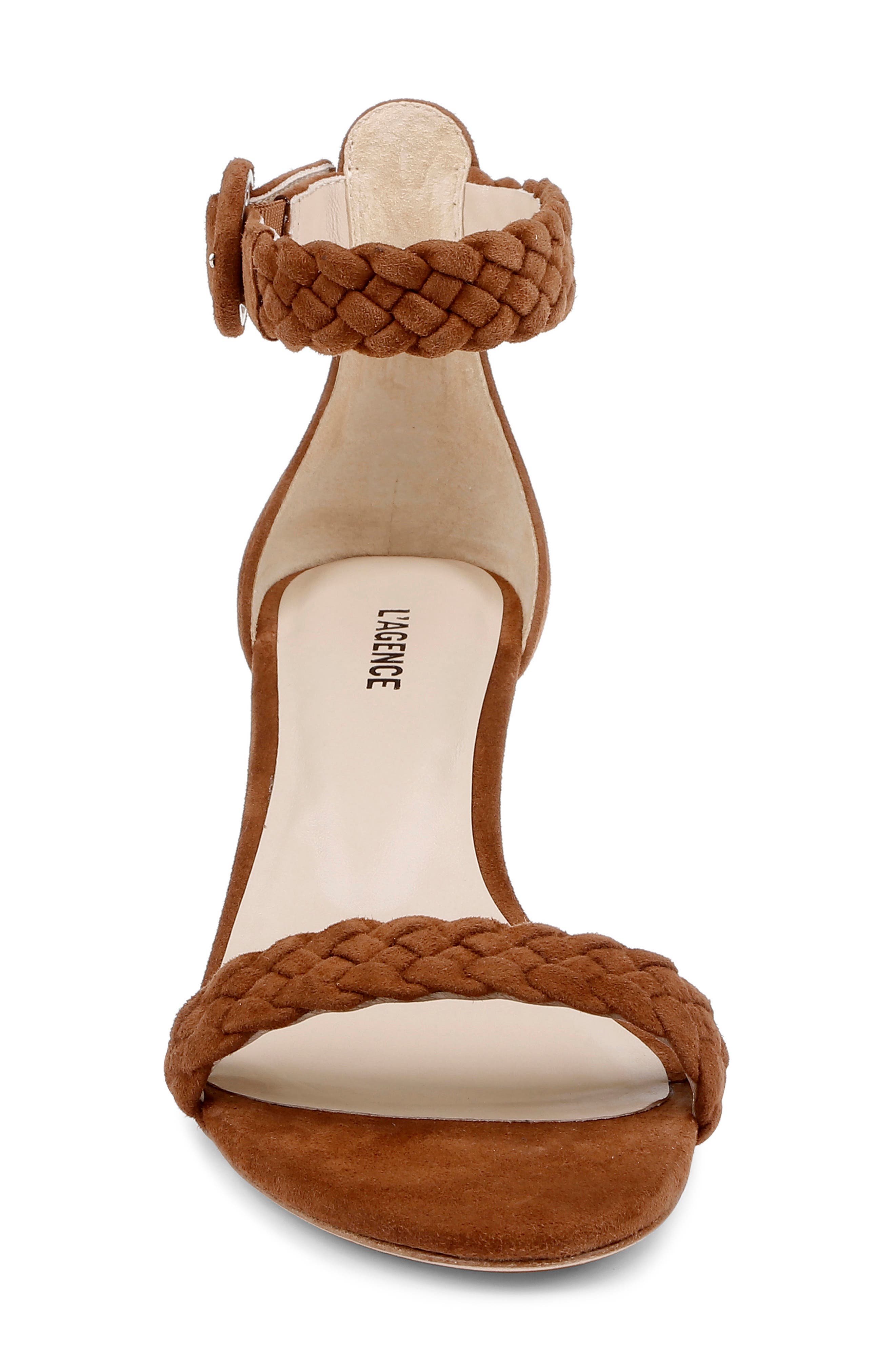L'AGENCE Andelle Ankle Strap Sandal, Alternate, color, Buckskin Suede