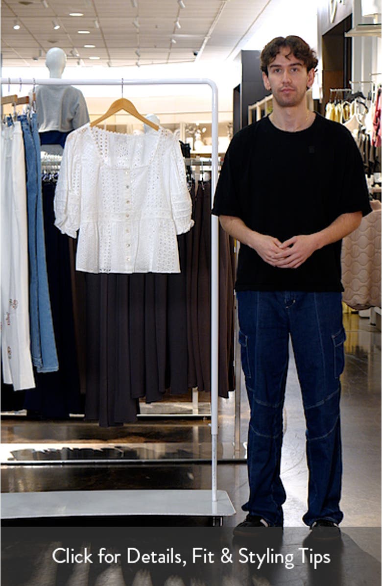 Eyelet Short Sleeve Babydoll Top, sales video thumbnail