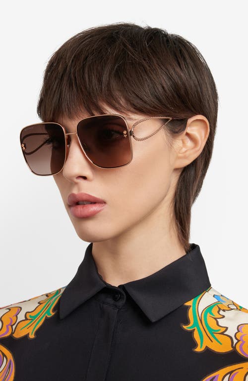 Etro 0070s Square Metal Sunglasses